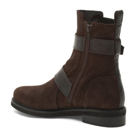 NAPOLEONI Made In Italy Suede Booties With Buckles - Picture 2 of 3